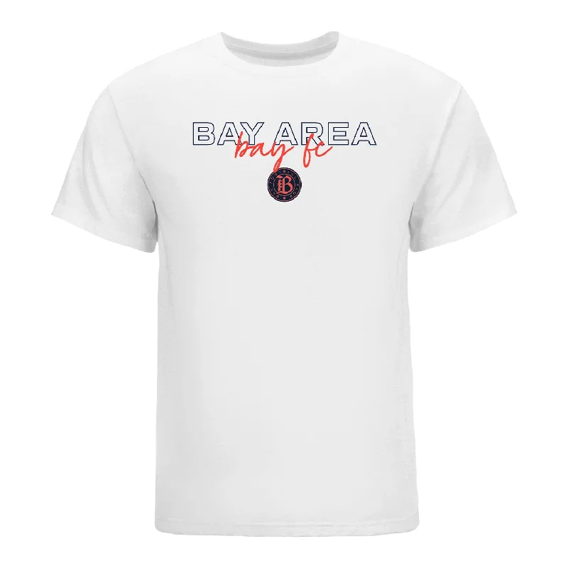Unisex Bay FC Mosaic Motion White Tee Cozy Warm Stylish