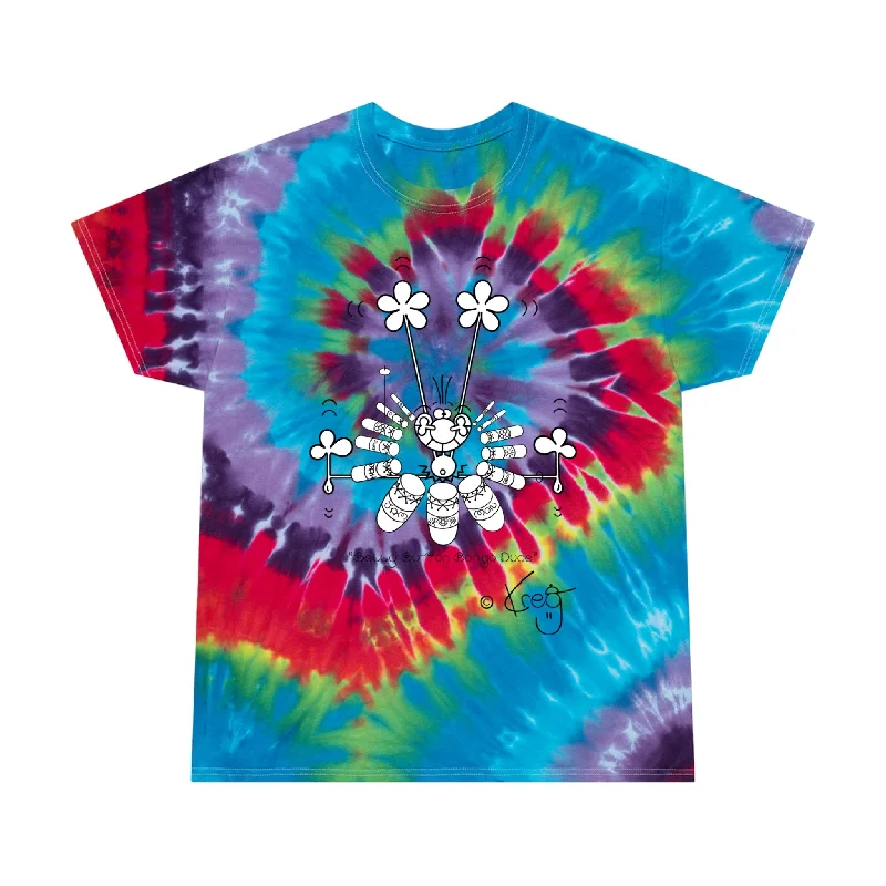 Belly Button Bongo Dude,Tie-Dye Tee, Spiral Satin Fabric Silk Fabric Chiffon Fabric
