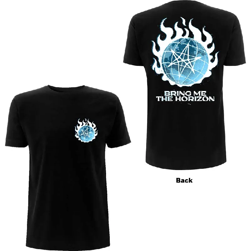 BRING ME THE HORIZON Attractive T-Shirt, Flowers Sequined Glittery Shiny
