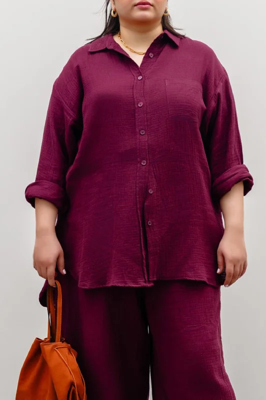 CURVE MUSLIN SHIRT Fleece Nylon Spandex