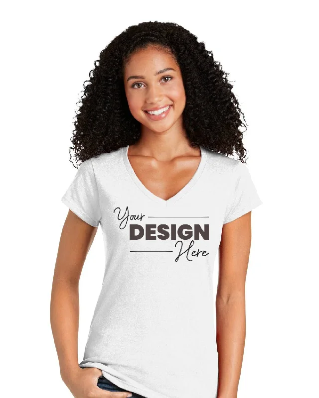 Gildan Softstyle Ladies Fit V-Neck T-Shirt 64V00L Plaid T-Shirt Polka Dot Checkered