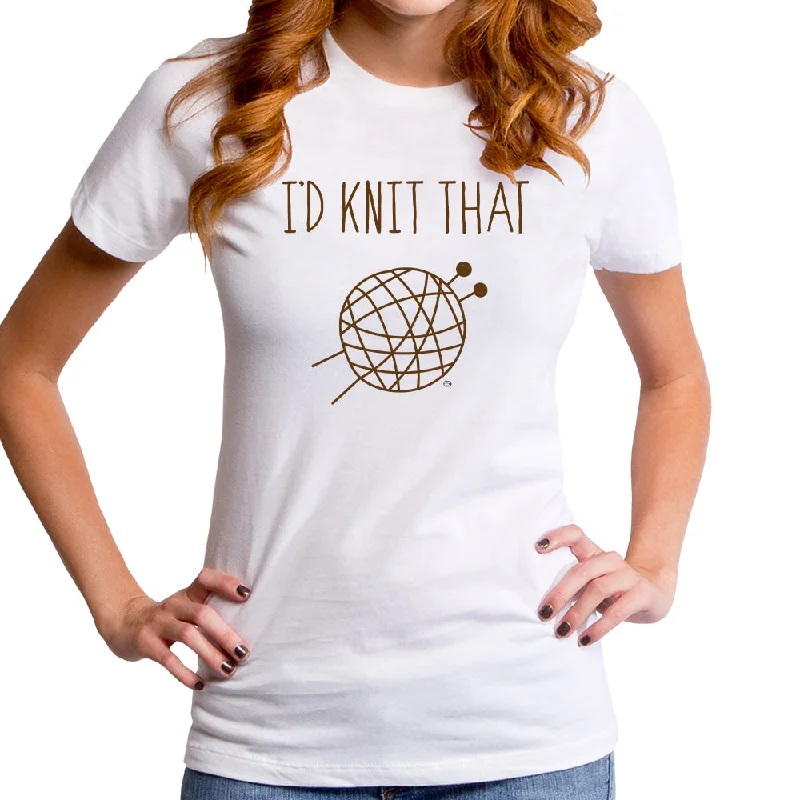 I'd Knit That Women's T-Shirt Striped Floral Plaid