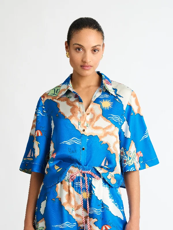 ISLA SHIRT Beaded Sequined Faux Fur