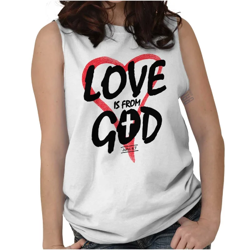 Love is From God Sleeveless T-Shirt Silk Blend Satin Velvet