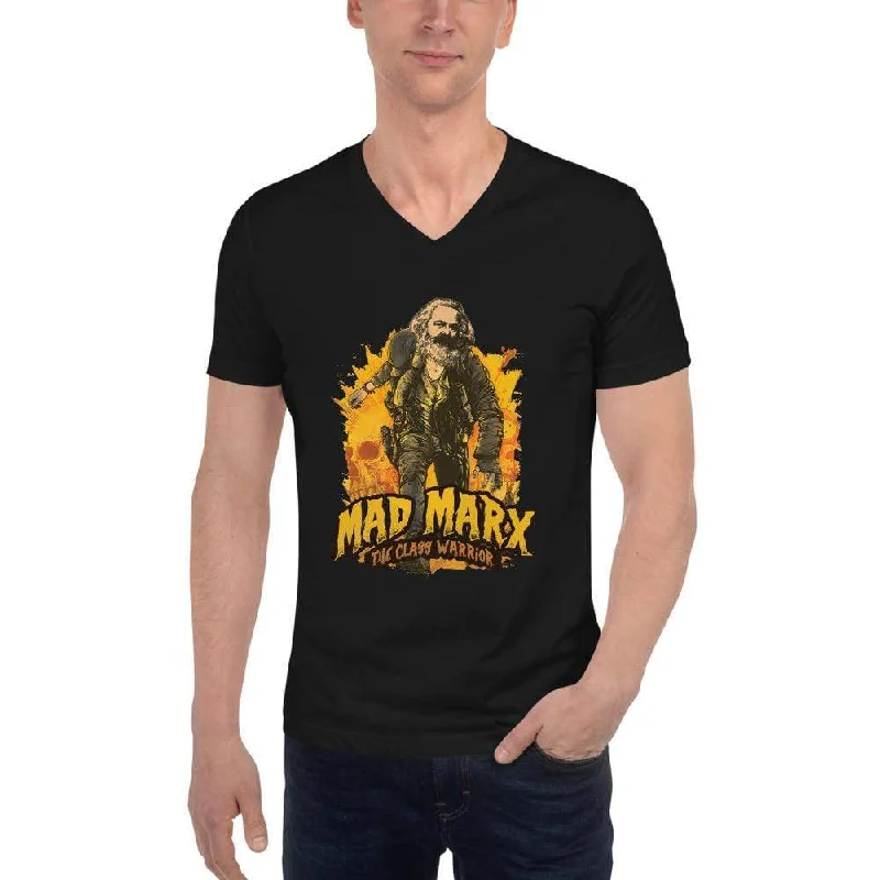 Mad Marx - The Class Warrior - Unisex V-Neck T-Shirt Cozy Warm Stylish