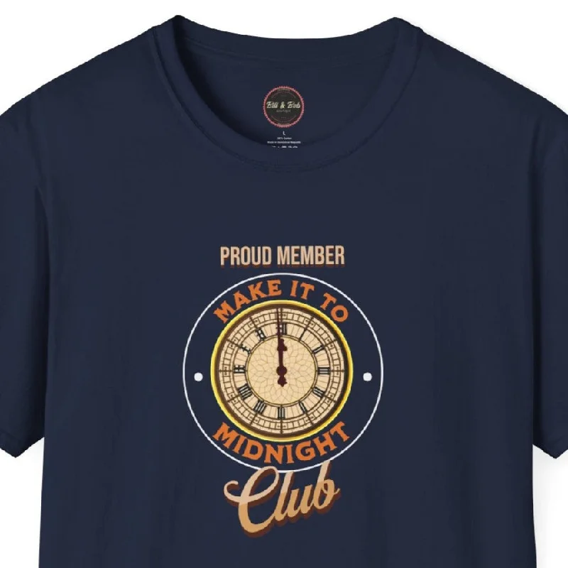 Make it to Midnight Club Unisex Softstyle T-Shirt Jersey Fabric Tulle Fabric Batik Fabric