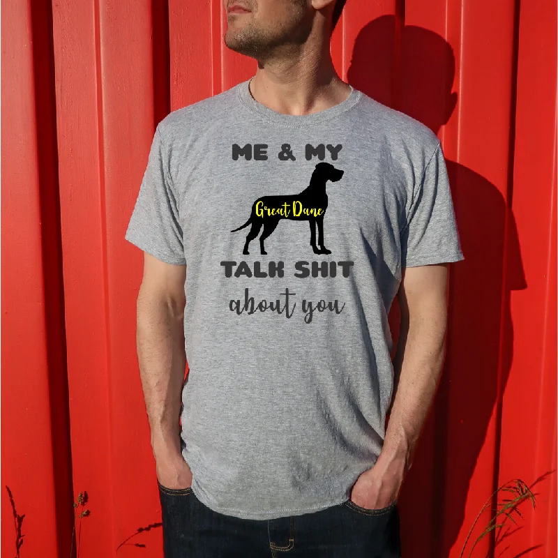 Me & My Dog Talk Sh*t About You - Choose Your Dog Breed Unisex T-Shirt Faux Fur Fabric Real Fur Fabric Shearling Fabric
