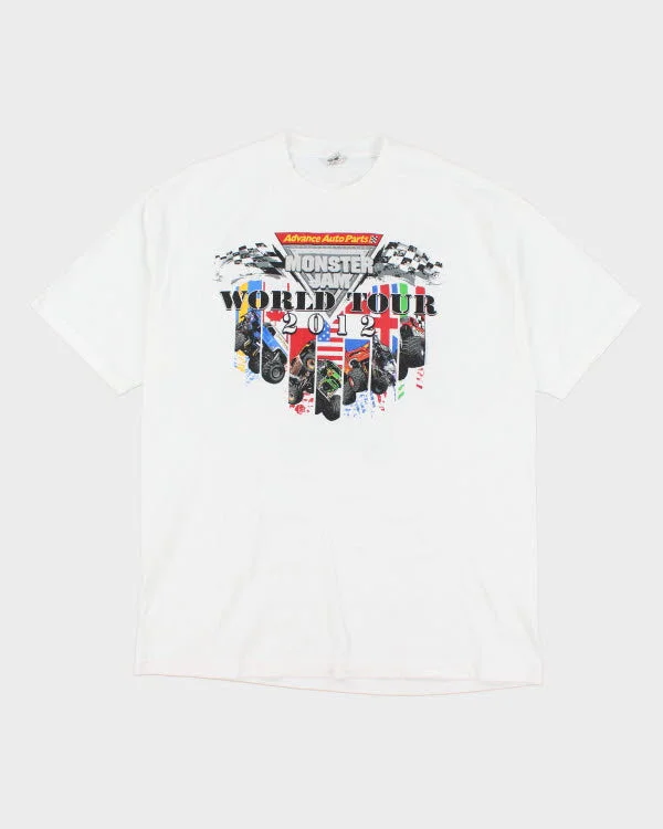 Monster Jam World Tour 2012 Graphic T-Shirt - XL Rayon Velvet Corduroy