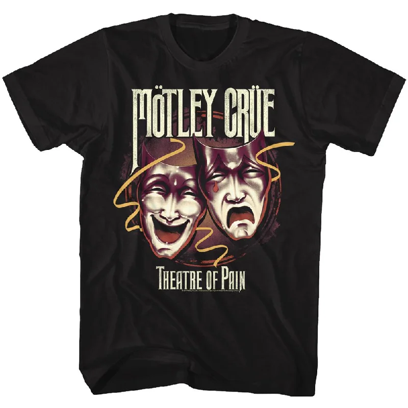 MOTLEY CRUE Eye-Catching T-Shirt, Theatre Of Pain Ribbed Striped Patterned