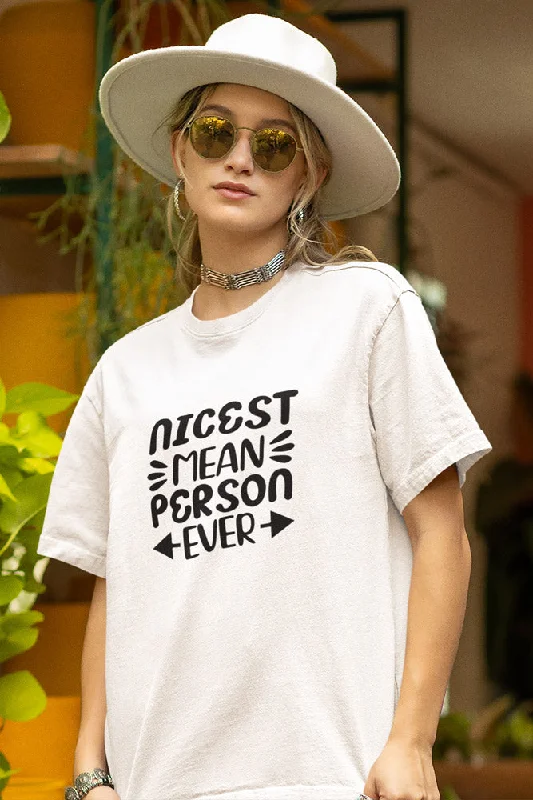 Nicest Mean Person - Classic Unisex T-shirt Hooded Caped Shawl Collar