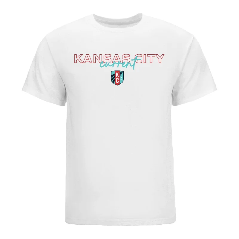 Unisex KC Current Mosaic Motion White Tee Chenille Blend Fleece Blend Nylon Blend