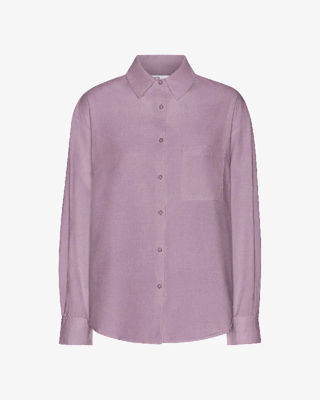 Organic Oversized Shirt - Pearly Purple Rayon Velvet Corduroy