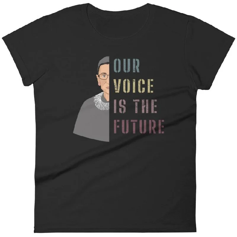 Our Voice Is The Future -- Women's T-Shirt Beaded Sequined Faux Fur