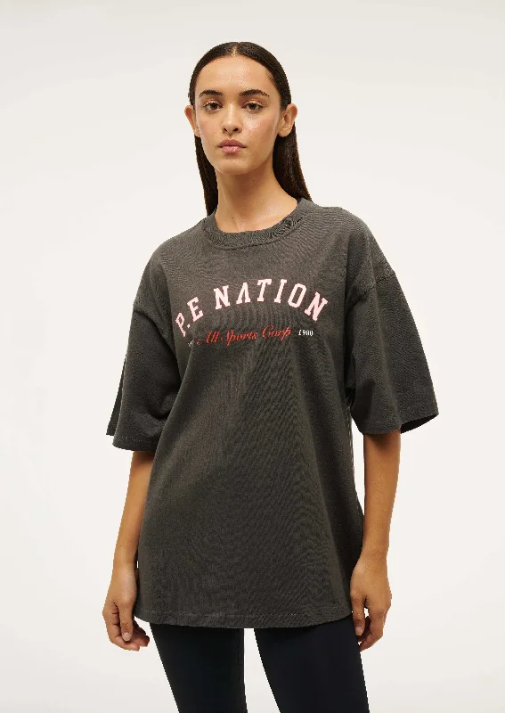 OVERLAND TEE IN GUNMETAL Chenille Brocade Lace
