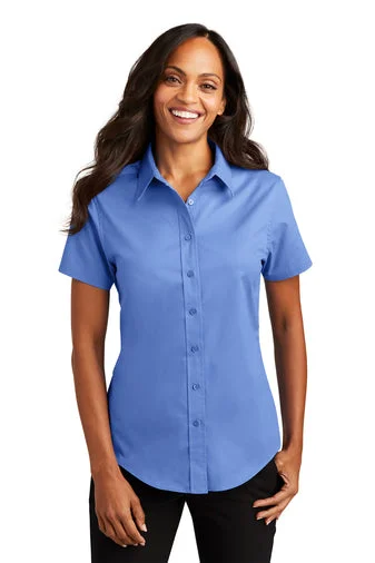Port Authority® L508 Ladies Short Sleeve Easy Care Shirt Notch Collar Peter Pan Collar Cowl Neck Port Authority® L508 Ladies Short Sleeve Easy Care Shirt Notch Collar Peter Pan Collar Cowl Neck
