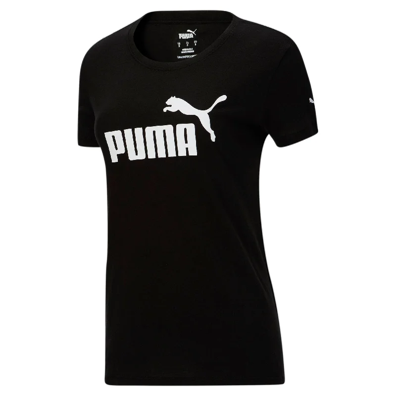 PUMA Women's Essentials Logo Tee Thin T-Shirt Open Front Quick Dry