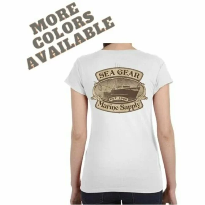 Sea Gear - Women's Retro Trawler V-Neck Tee Machine Wash Dry Clean Hand Wash