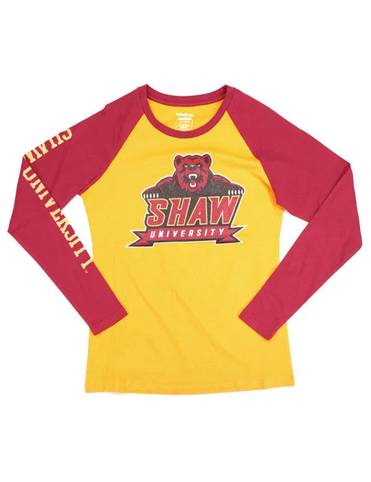 SHAW UNIVERSITY WOMEN'S LONG SLEEVE TEE Rayon Velvet Corduroy