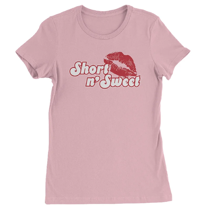 Short N' Sweet Red Lips  Womens T-shirt Polka Dot Checkered Tartan