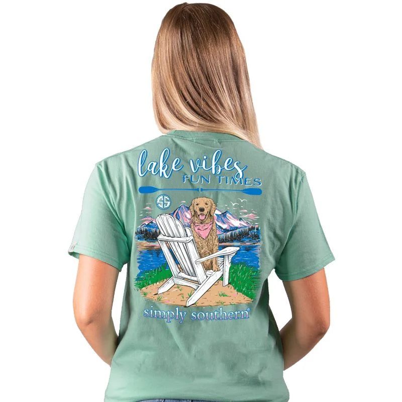 Simply Southern Lake Short Sleeve T-shirt Zippered Front Buttoned Front Snap Front