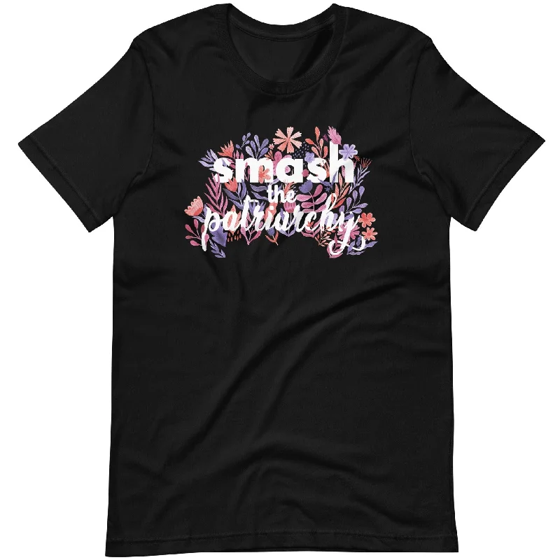 Smash The Patriarchy -- Unisex T-Shirt Notch Collar Peter Pan Collar Cowl Neck