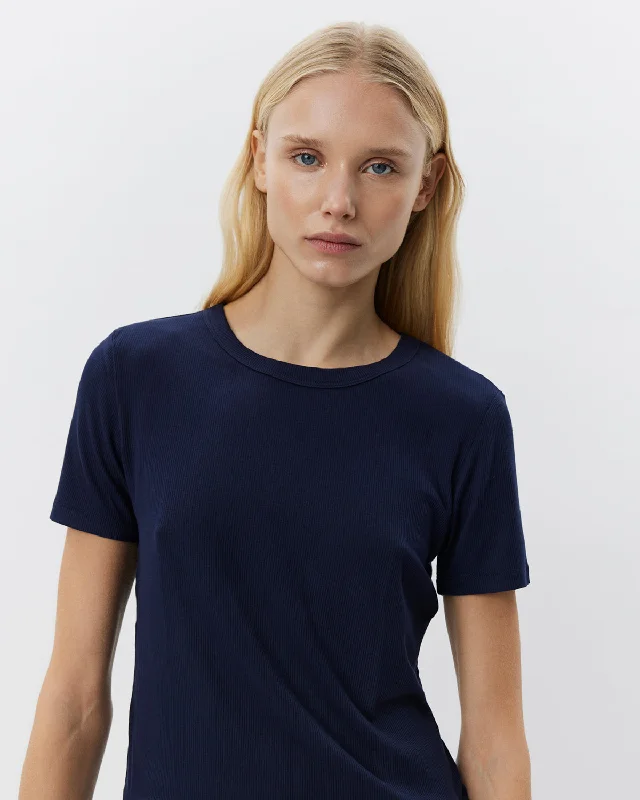 NATALIASW T-SHIRT - Navy Zippered Buttoned Snapped