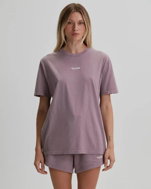 Tenore Logo Boyfriend Tee - ZINC Satin Fabric Silk Fabric Chiffon Fabric