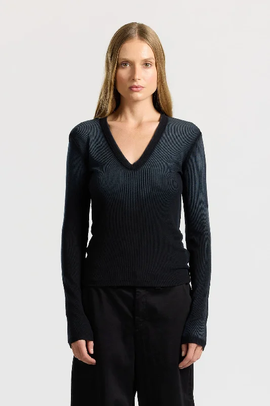 Verona U-Neck Shirt Mesh Blend Leather Blend Suede Blend