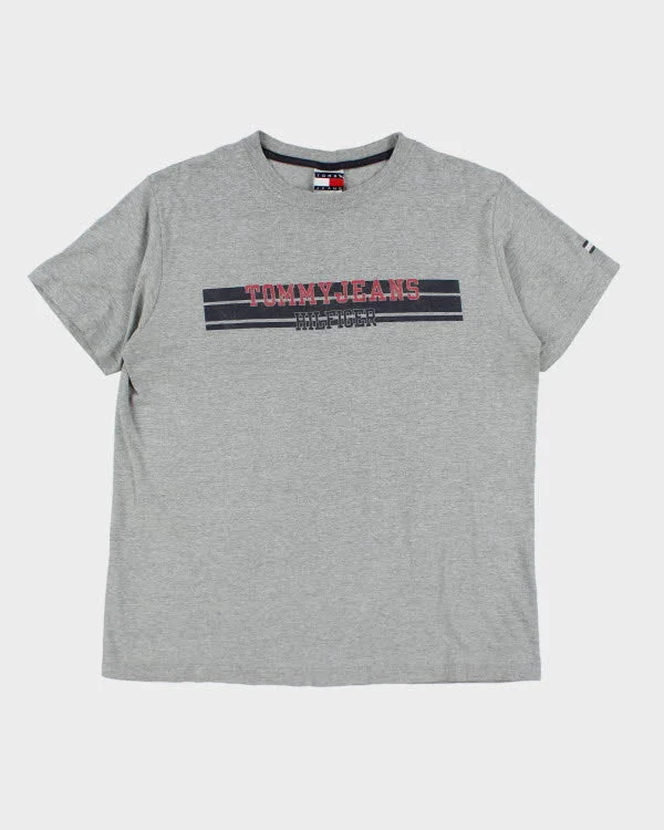 Vintage Y2K Tommy Hilfiger Logo T-Shirt - M Solid Print Embellished