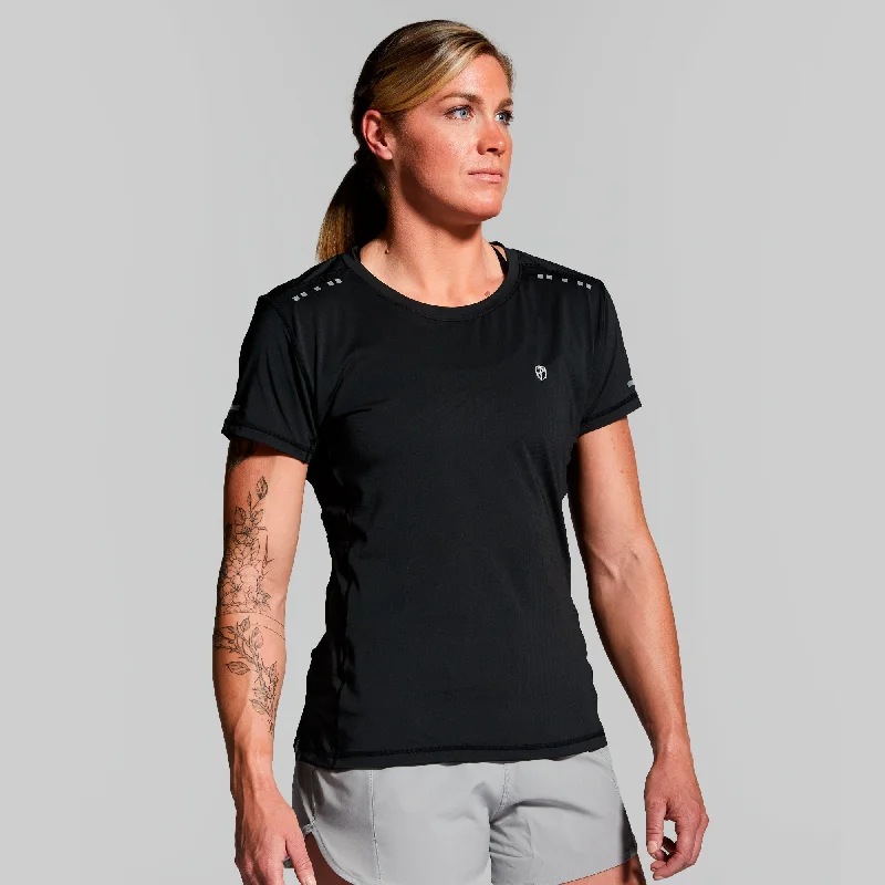 Women's Endurance Shirt (Black) Asymmetrical Pockets Print