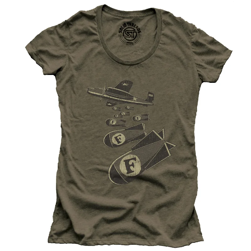 Women's F Bombs T-Shirt Striped Floral Plaid