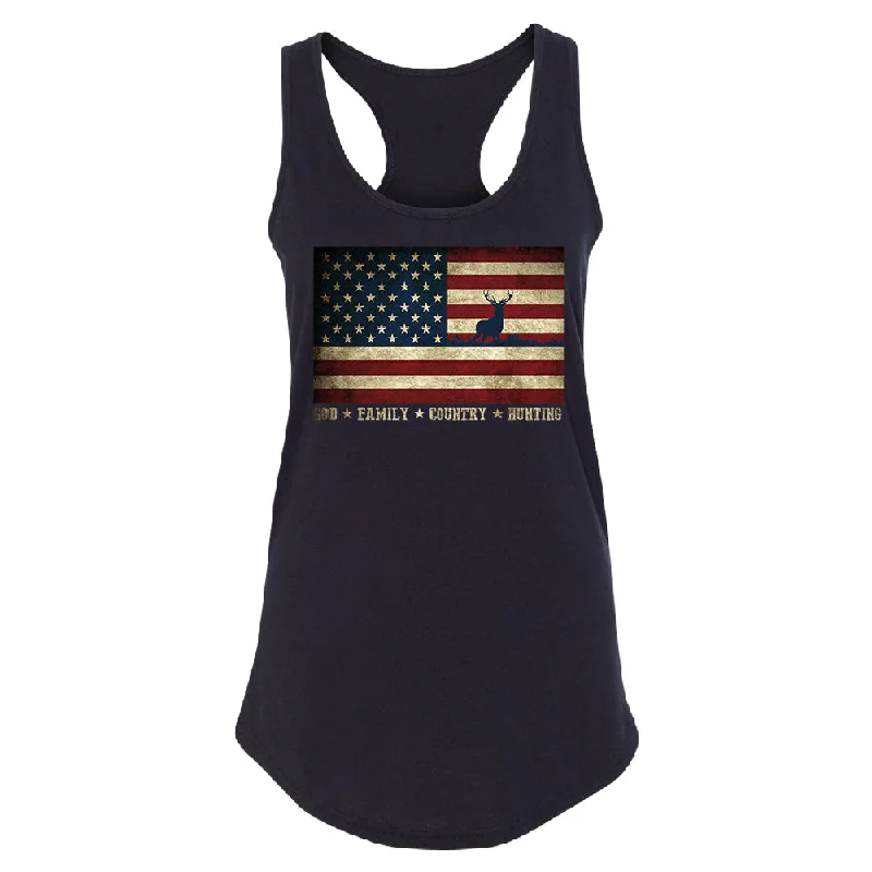 Zexpa Apparel™ God Family Country Hunting American Flag Women's Racerback USA Shirt Fitted T-Shirt Seamless Stretchy Zexpa Apparel™ God Family Country Hunting American Flag Women's Racerback USA Shirt Fitted T-Shirt Seamless Stretchy