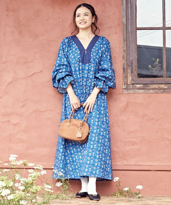 Floral Maxi Dress Comfortable Ruffle Hem Maxi Dress