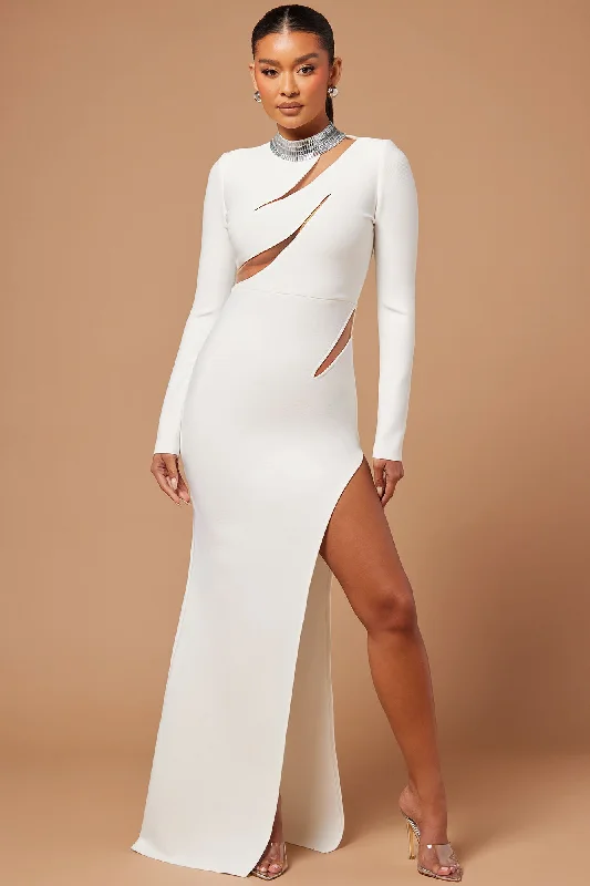 Anise Bandage Maxi Dress - Black Elegant Maxi Dress with Pockets