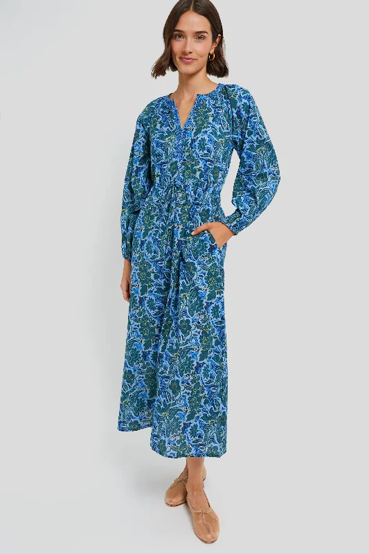 Blue Vayu Amalfi Maxi Dress Chic Boho Print Maxi Dress