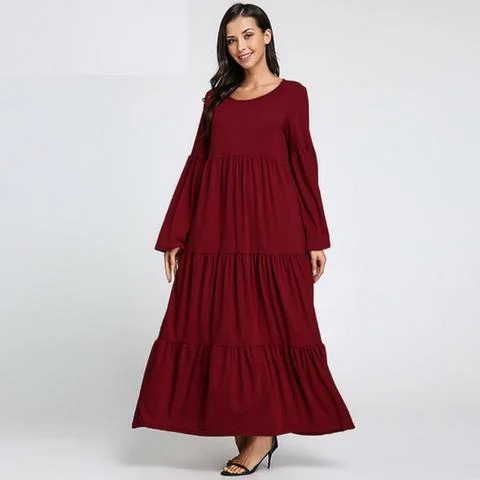 Boho Chic Flared Maxi Dress Stylish Maxi Dress with Pleats