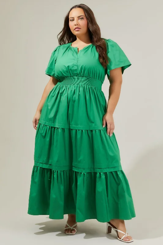 Cider Palmer Poplin Maxi Dress Curve Trendy Maxi Dress with Straps