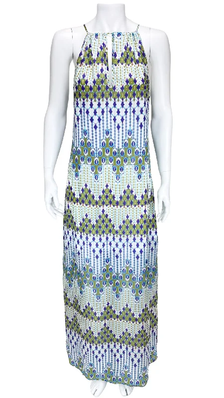 Subtle Luxury, Women's Printed Silk Maxi Dress, White/Multi, Size M Stylish Boho Maxi Dress Subtle Luxury, Women's Printed Silk Maxi Dress, White/Multi, Size M Stylish Boho Maxi Dress