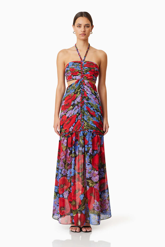 THEA COCKTAIL MAXI DRESS Comfortable Plunging Neckline Maxi Dress