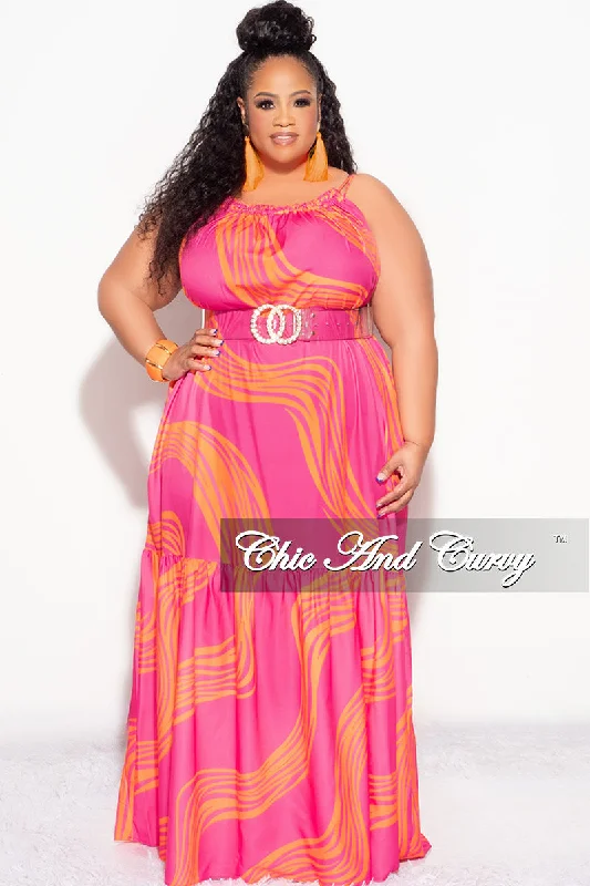 Final Sale Plus Size Sleeveless 1 Tiered Maxi Dress in Fuchsia Stylish Longline Maxi Dress Final Sale Plus Size Sleeveless 1 Tiered Maxi Dress in Fuchsia Stylish Longline Maxi Dress