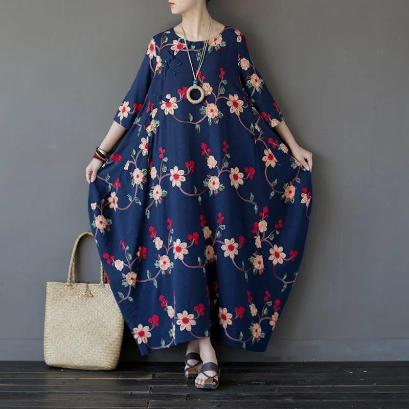 Floral Beauty Embroidered Maxi Dress Elegant Sleeveless Maxi Dress
