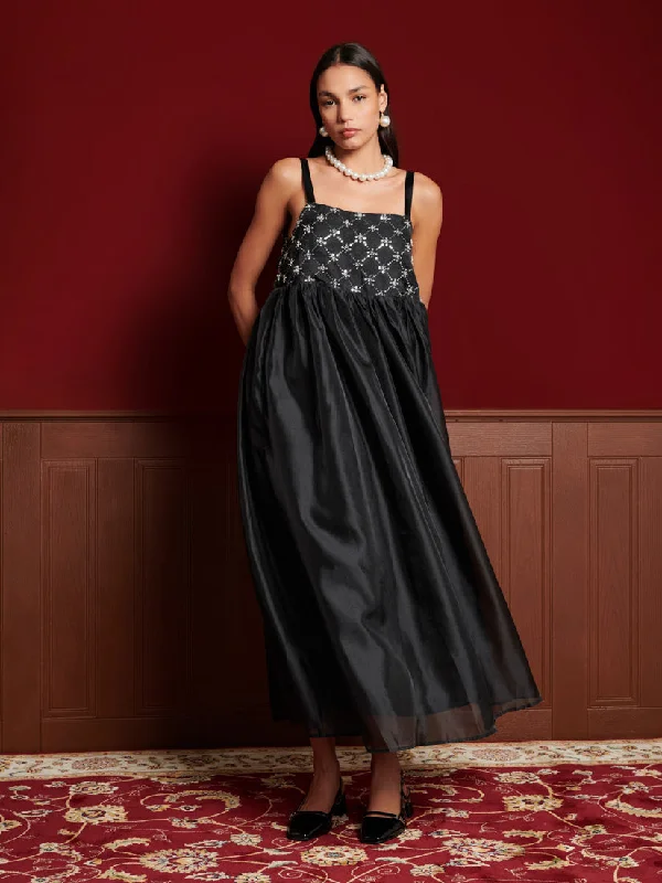 <b>DREAM</b> Florence Bead Maxi Dress Cozy Cold-Shoulder Maxi Dress