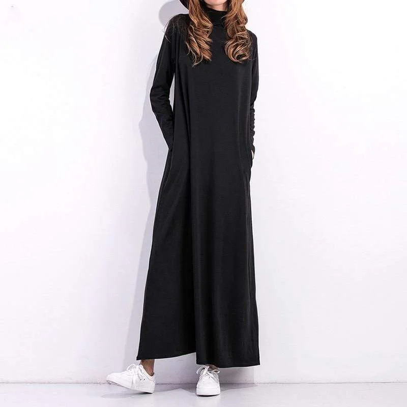 Harper Long Sleeve Maxi Dresses Trendy Fit-and-Flare Maxi Dress