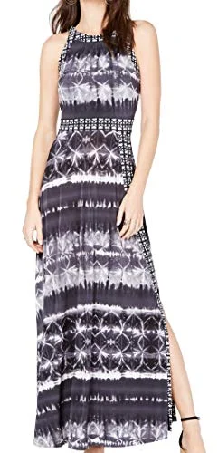 INC Tie Dye Border-Print Maxi Dress Elegant Velvet Maxi Dress