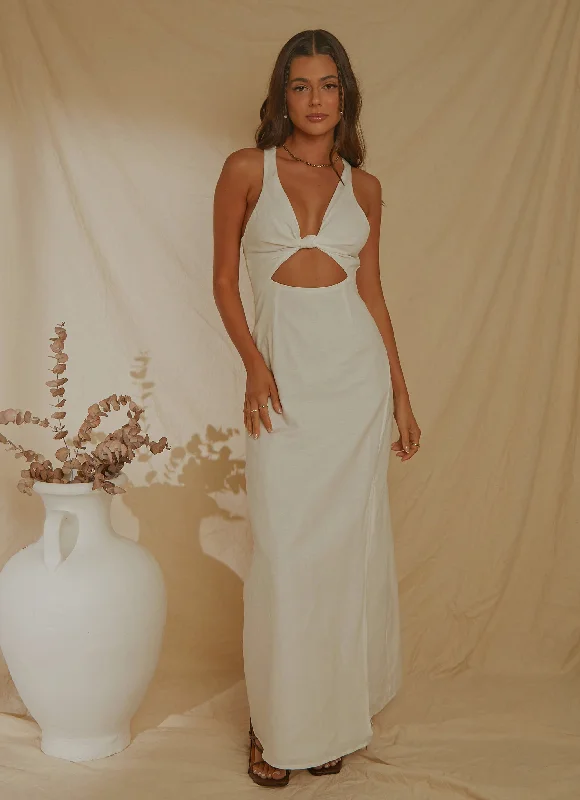 Italian Love Maxi Dress - White Stylish A-Line Maxi Dress
