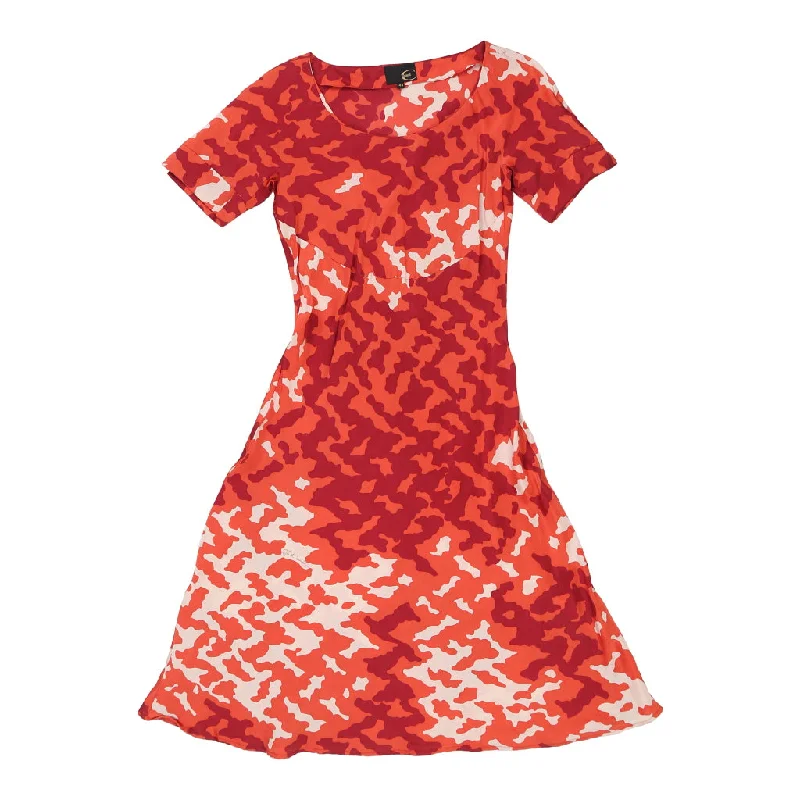 Just Cavalli Maxi Dress - Large Orange Silk Cozy Spaghetti Strap Maxi Dress