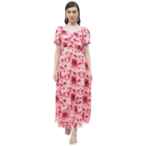 Madame Sweetheart Neck Hot Pink Floral Maxi Dress Fashionable Halter Neck Maxi Dress Madame Sweetheart Neck Hot Pink Floral Maxi Dress Fashionable Halter Neck Maxi Dress
