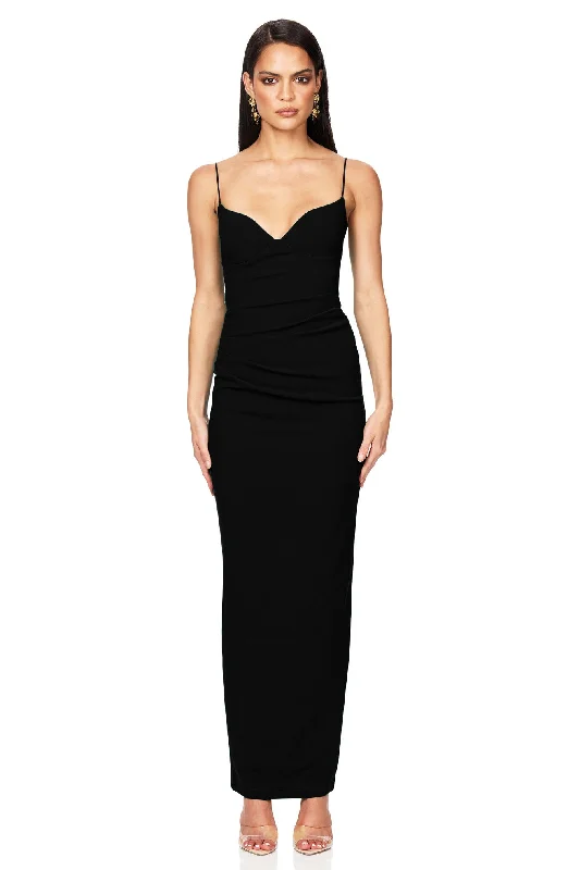 Nookie Affinity Maxi Dress - Black Comfortable T-Shirt Maxi Dress