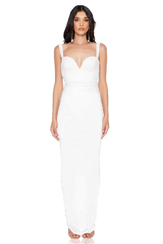 Nookie Marlowe Maxi Dress - White Cozy Ribbed Maxi Dress