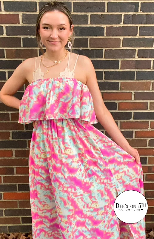 Off Shoulder Ruffle Top Maxi Dress Elegant Maxi Dress with Slit
